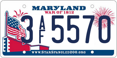 MD license plate 3AF5570