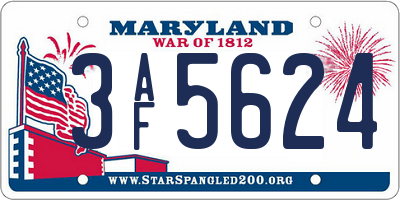 MD license plate 3AF5624