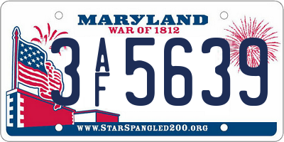 MD license plate 3AF5639