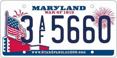 MD license plate 3AF5660
