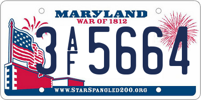 MD license plate 3AF5664