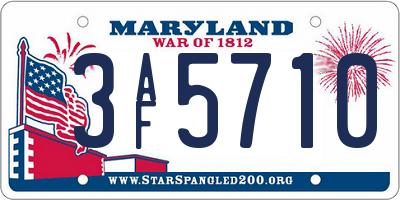 MD license plate 3AF5710