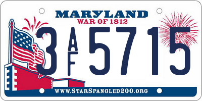 MD license plate 3AF5715