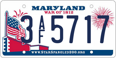 MD license plate 3AF5717