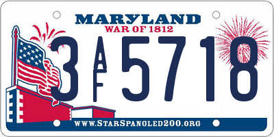 MD license plate 3AF5718