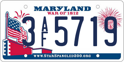 MD license plate 3AF5719