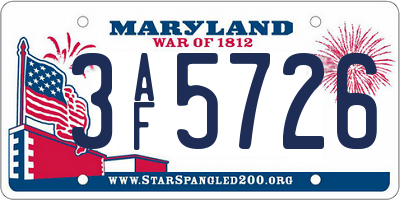 MD license plate 3AF5726