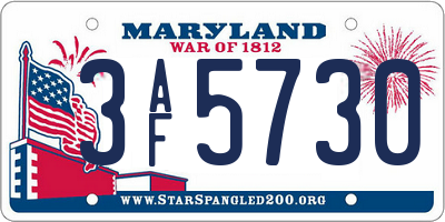 MD license plate 3AF5730