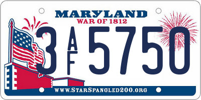 MD license plate 3AF5750