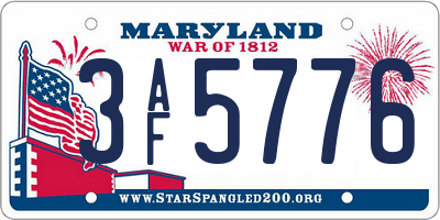MD license plate 3AF5776