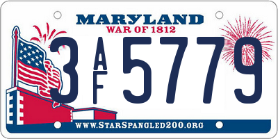 MD license plate 3AF5779