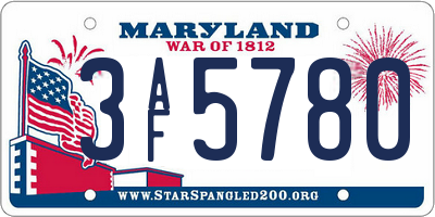 MD license plate 3AF5780