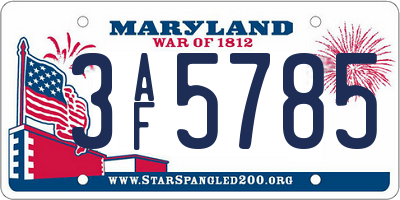 MD license plate 3AF5785