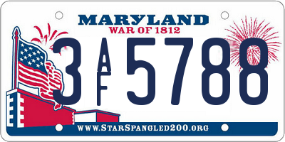 MD license plate 3AF5788