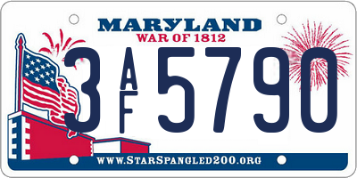 MD license plate 3AF5790