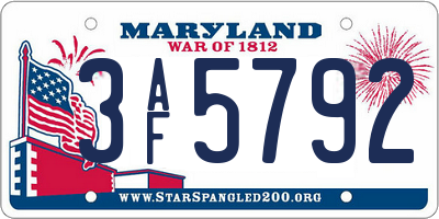 MD license plate 3AF5792