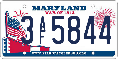 MD license plate 3AF5844