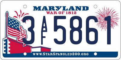 MD license plate 3AF5861
