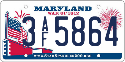 MD license plate 3AF5864