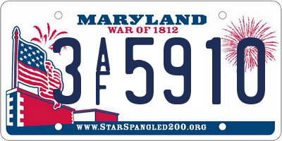 MD license plate 3AF5910