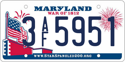 MD license plate 3AF5951