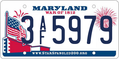 MD license plate 3AF5979