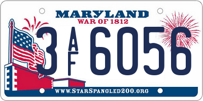 MD license plate 3AF6056
