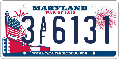 MD license plate 3AF6131