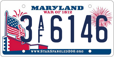 MD license plate 3AF6146