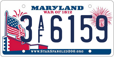 MD license plate 3AF6159