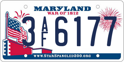 MD license plate 3AF6177
