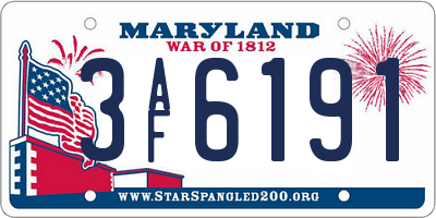MD license plate 3AF6191