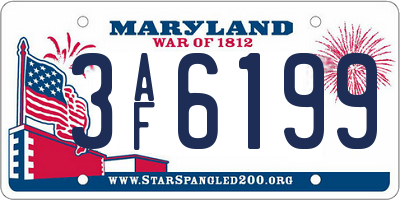 MD license plate 3AF6199