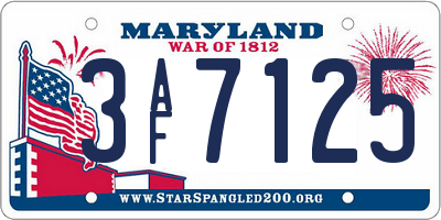 MD license plate 3AF7125