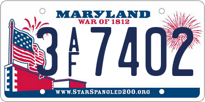 MD license plate 3AF7402