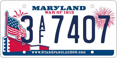 MD license plate 3AF7407