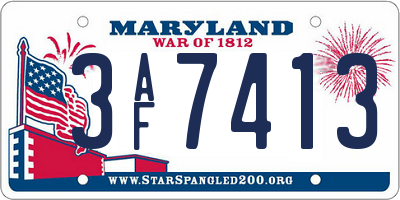 MD license plate 3AF7413