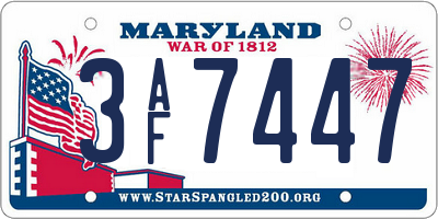 MD license plate 3AF7447