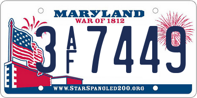 MD license plate 3AF7449