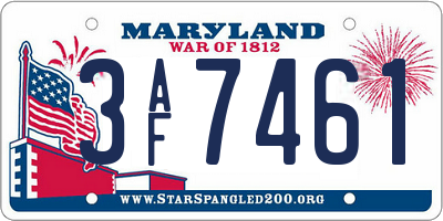 MD license plate 3AF7461