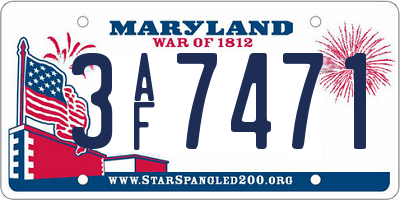 MD license plate 3AF7471