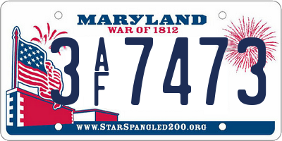 MD license plate 3AF7473