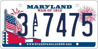 MD license plate 3AF7475