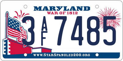 MD license plate 3AF7485