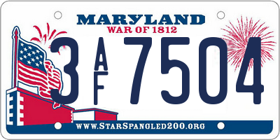 MD license plate 3AF7504