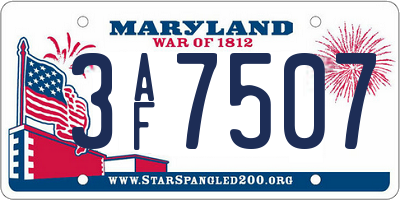 MD license plate 3AF7507