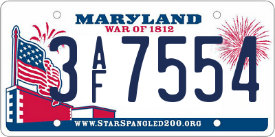 MD license plate 3AF7554