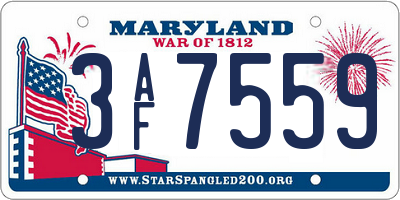 MD license plate 3AF7559