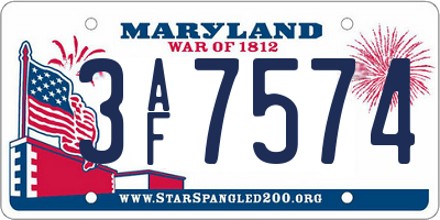 MD license plate 3AF7574