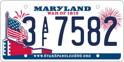 MD license plate 3AF7582
